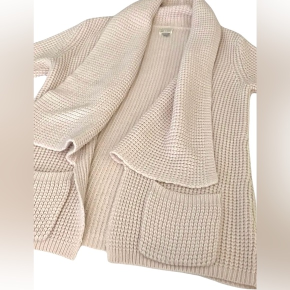 Chunky Knit Open Cardigan Sweater Converse One Star Beige Size Medium - Picture 1 of 7